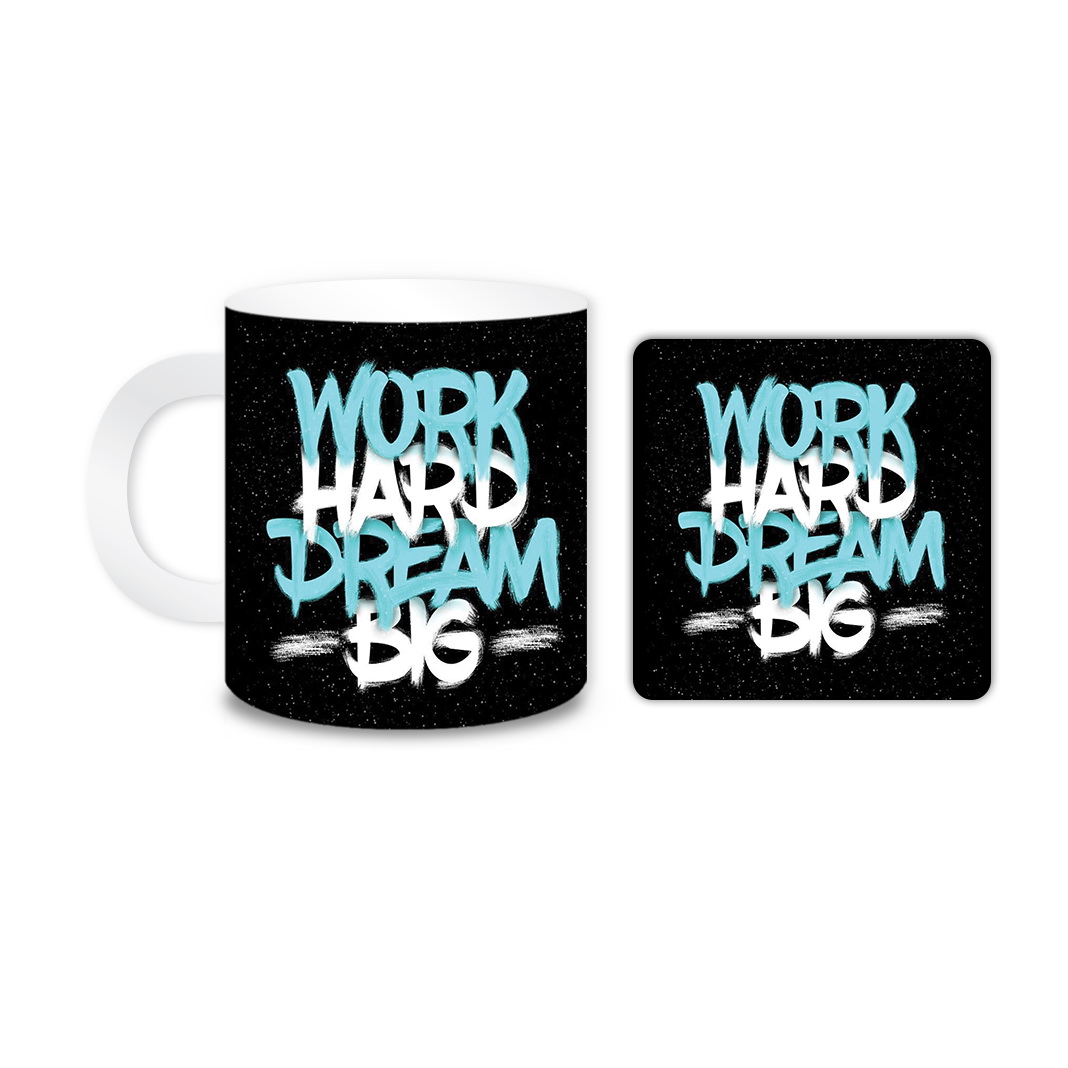 ماگ مدل متن نوشته کد 612 به همراه زیر لیوانی