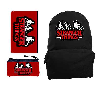 کوله پشتی مدل استرنجر تینگز  کد KP294 به همراه کلاسور و جامدادی