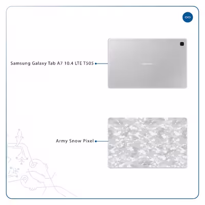 برچسب پوششی ماهوت مدل Army-Winter-Pixel مناسب برای تبلت سامسونگ Galaxy Tab A7 10.4 LTE 2020 T505