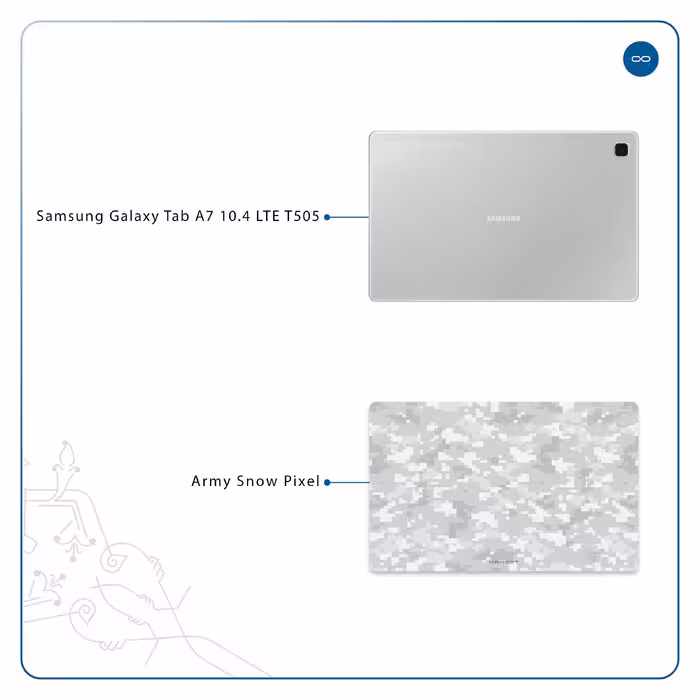 برچسب پوششی ماهوت مدل Army-Winter-Pixel مناسب برای تبلت سامسونگ Galaxy Tab A7 10.4 LTE 2020 T505