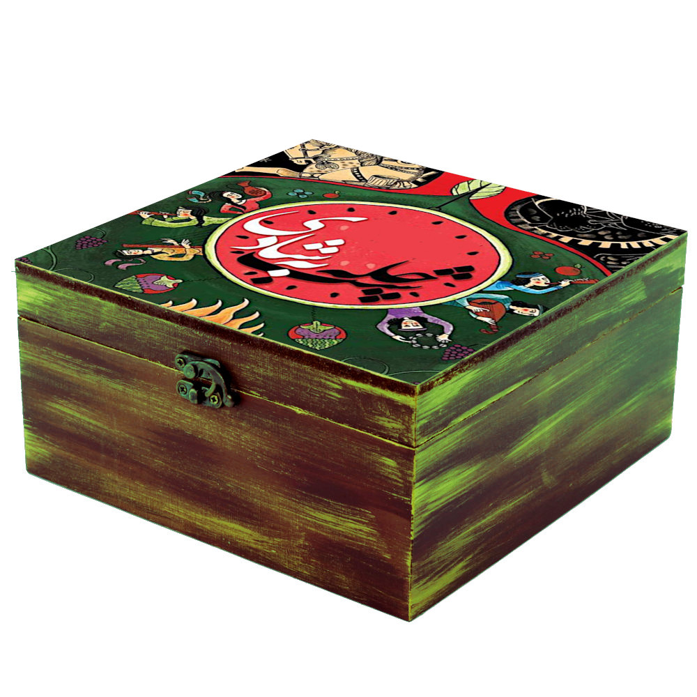 جعبه هدیه چوبی مدل یلدای ایرانی کد WB25y 