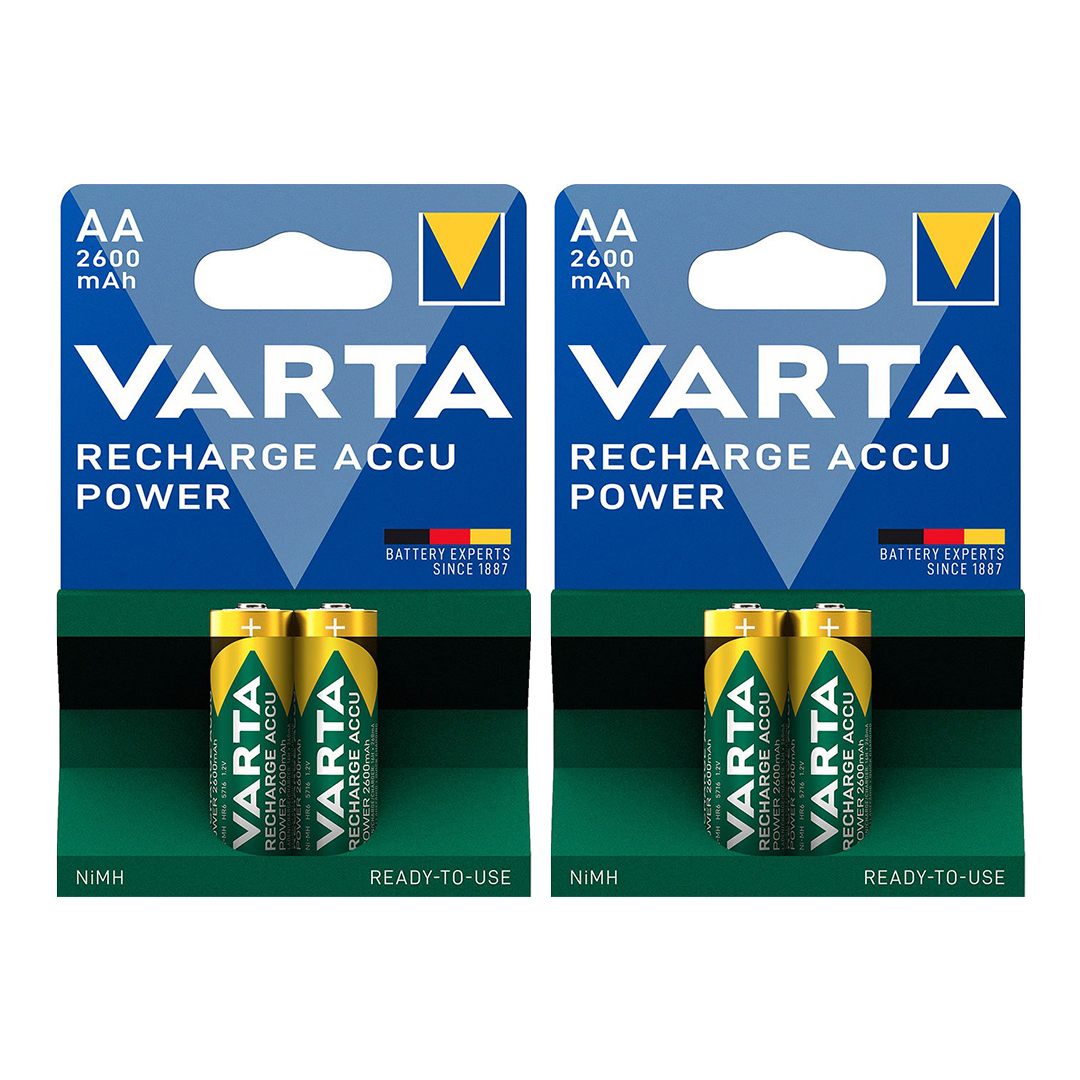 باتری قلمی قابل شارژ وارتا مدل accus 2600 مجموعه چهار عددی