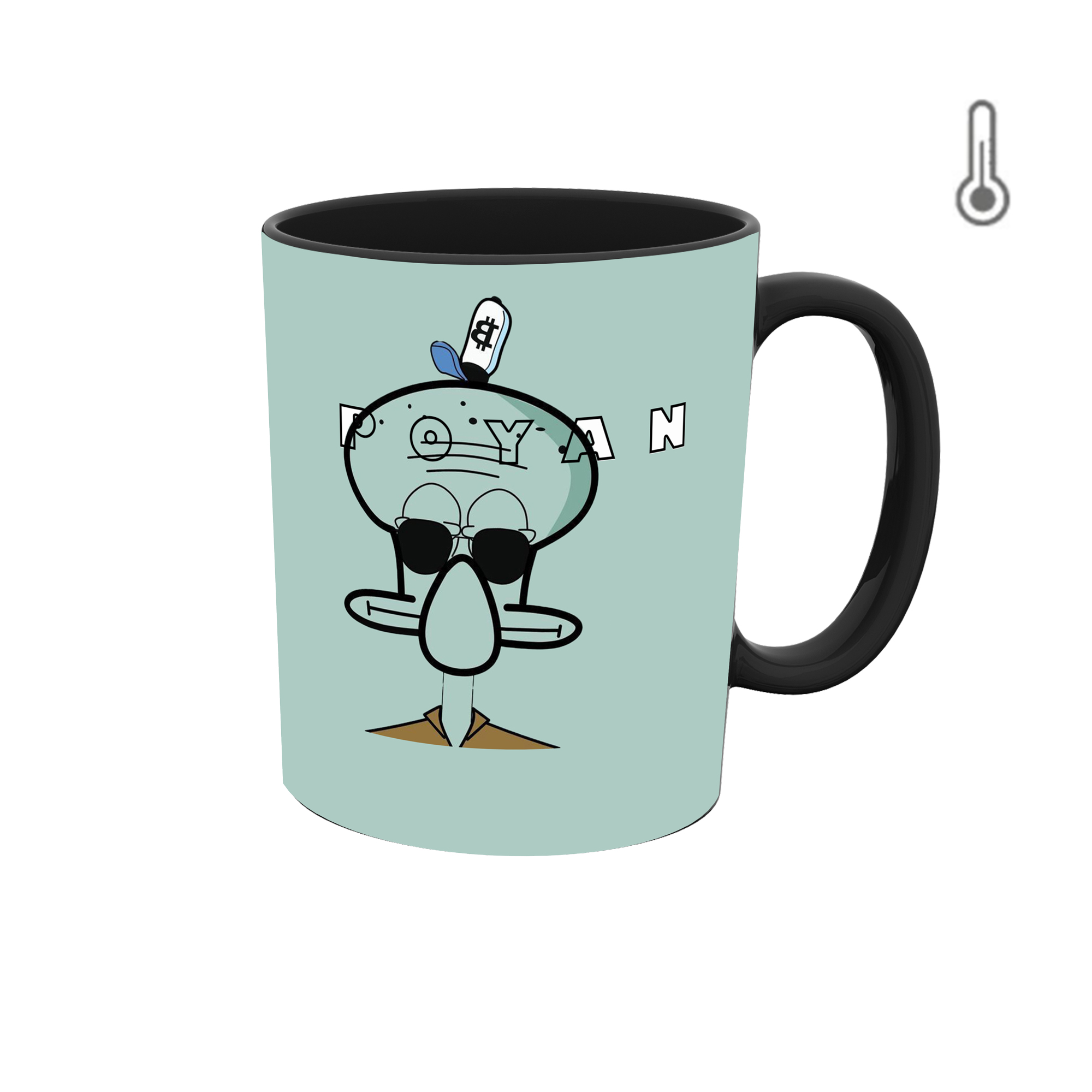 ماگ حرارتی طرح اسم پویان مدل گرافیکی اختاپوس 