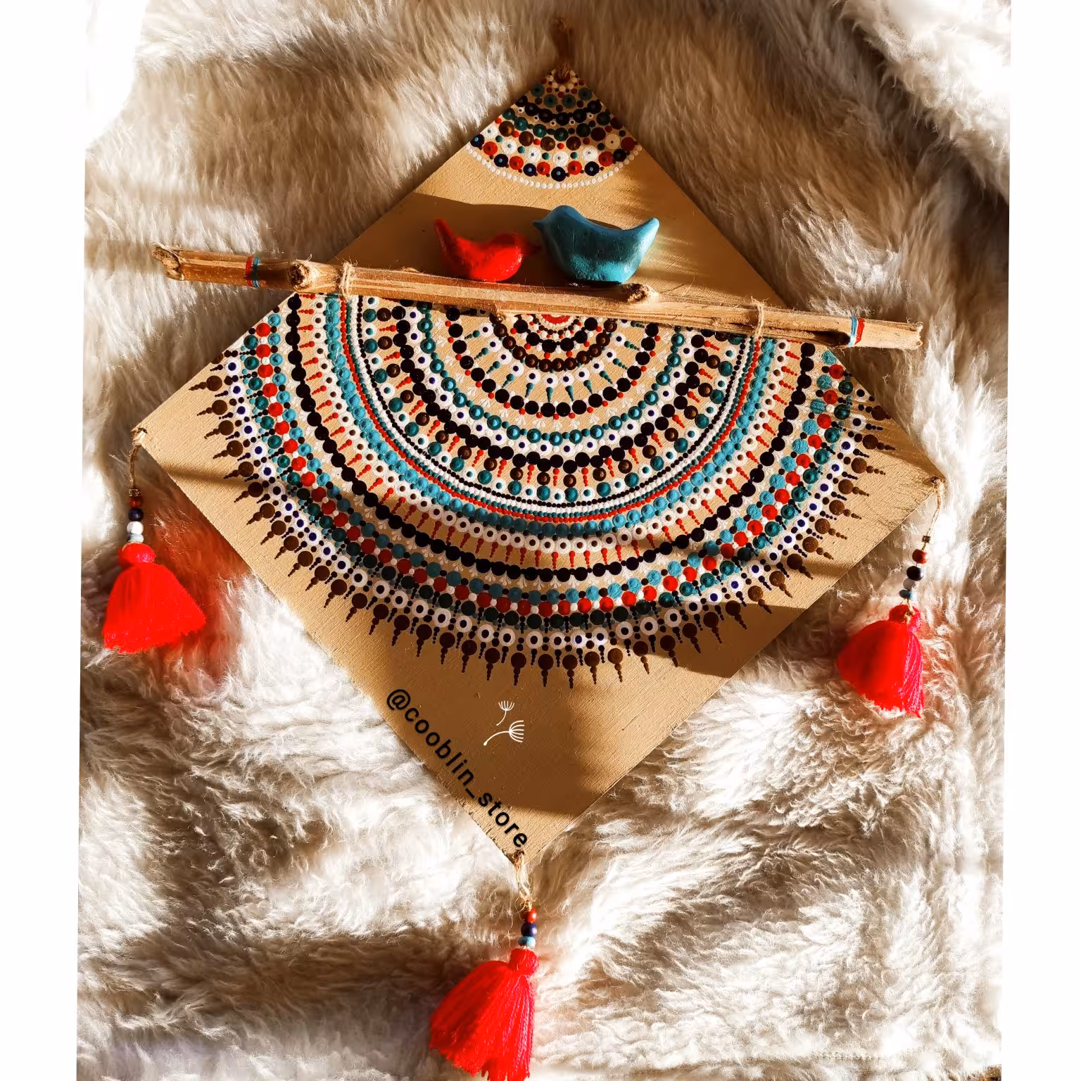 دیوارکوب چوبی نقطه کوبی 🌱