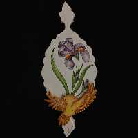 دیوارکوب سرامیکی هیوا مدل ترنج گل و مرغ برجسته کد 11115371