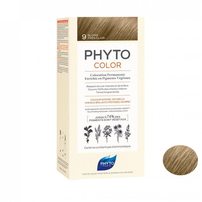 کیت رنگ مو فیتو شماره 9 حجم 50 میلی لیتر رنگ بلوند خیلی روشن