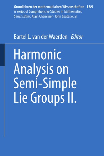 خرید و دانلود نسخه کامل کتاب Harmonic Analysis on Semi-Simple Lie Groups II
