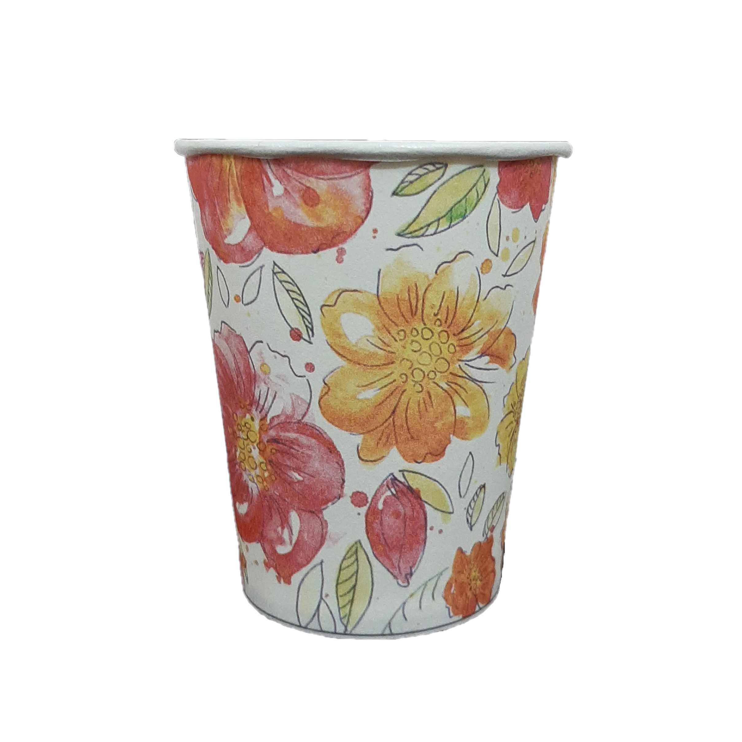 لیوان یکبار مصرف مدل کاغذی طرح گل کد pcup-40 بسته 40 عددی