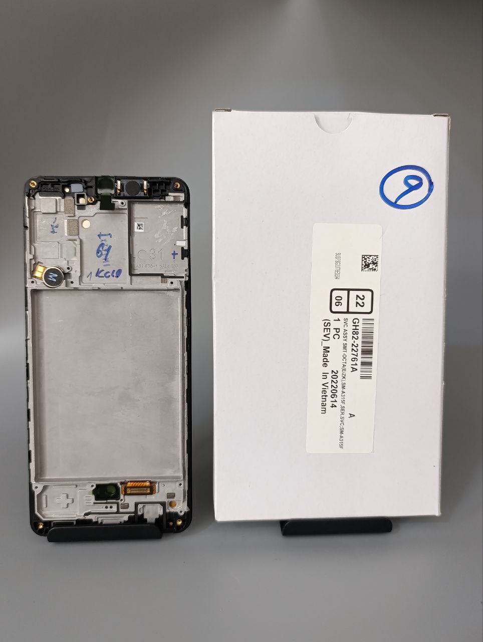 شرکتی دبی با فرم LCD Samsung A315 A31 ( Frame) Black Service Pack 100% Doubi