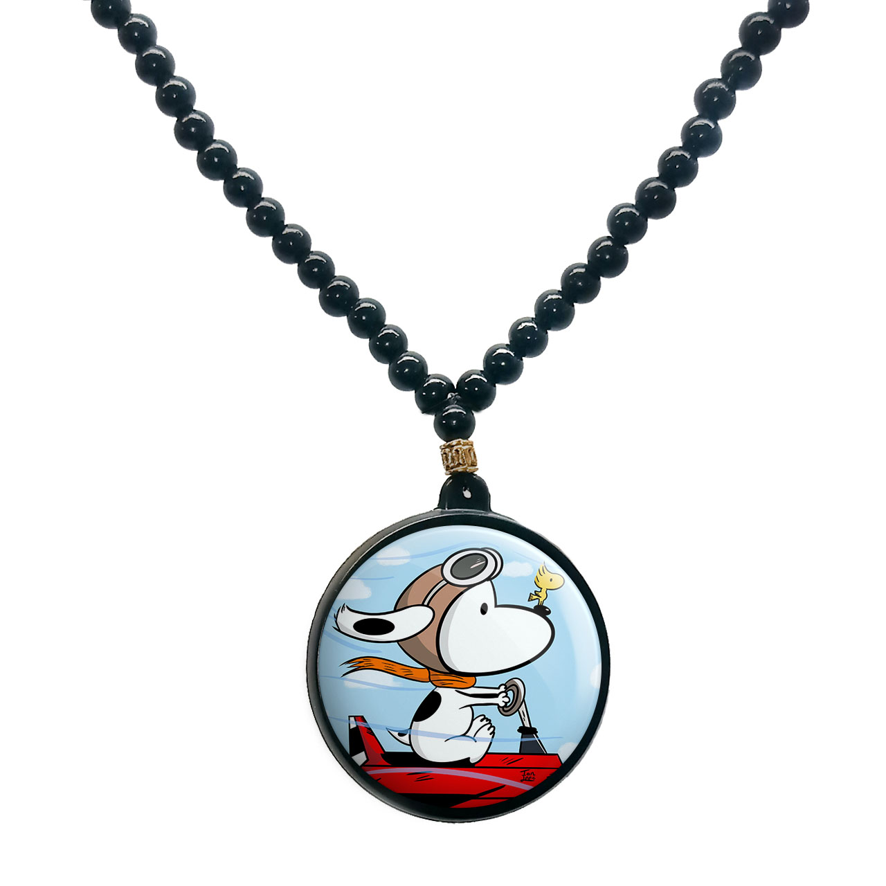 گردنبند پرمانه طرح اسنوپی کد pmd.14619 مدل دو طرفه