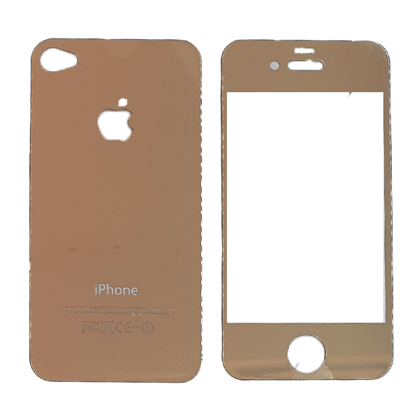 گلس ضد خش و محافظ صفحه نمایش آبفون iPhone 4G/4S Gold 2in1