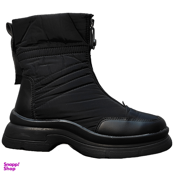 نیم بوت زنانه مدل کاپشنی کد 1136 مشکی