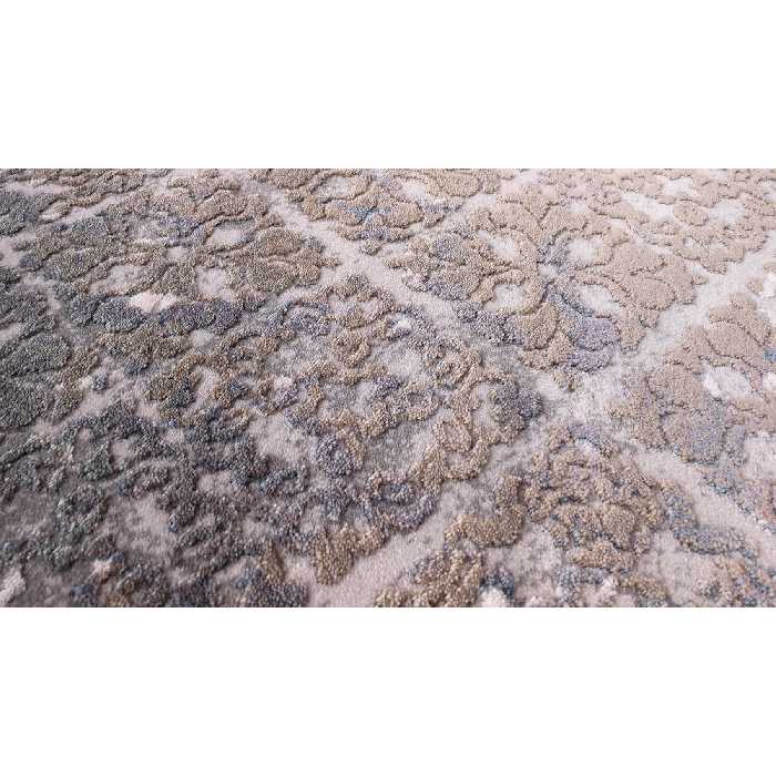 فرش ماشینی زمرد مشهد طرح پتینه کد TA123 زمینه طوسی