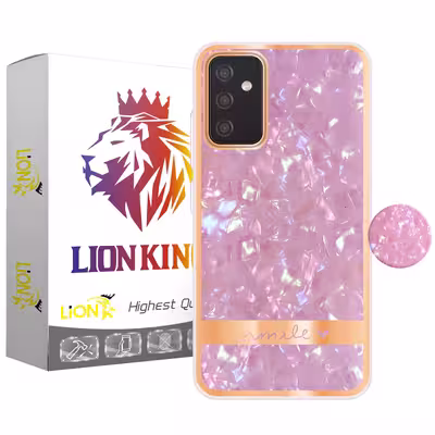 کاور لاین کینگ مدل کریستال یخی مناسب برای گوشی موبایل سامسونگ Galaxy A13 5G به همراه پایه نگهدارنده