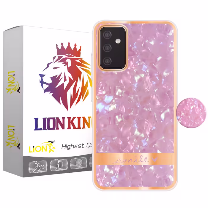 کاور لاین کینگ مدل کریستال یخی مناسب برای گوشی موبایل سامسونگ Galaxy A13 5G به همراه پایه نگهدارنده