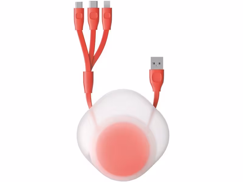 کابل شارژ سه سر بیسوس Baseus Little Reunion One-Way Stretchable Cable 85cm