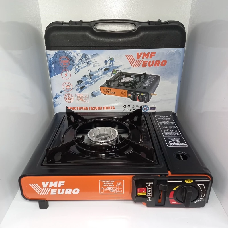 اجاق گاز مسافرتی دو حالته VMF EURO وارداتی (اصلی)،اجاق گاز سامسونتی قابل حمل، اجاق گاز تک شعله، اجاق کمپینگ، پسکرایه