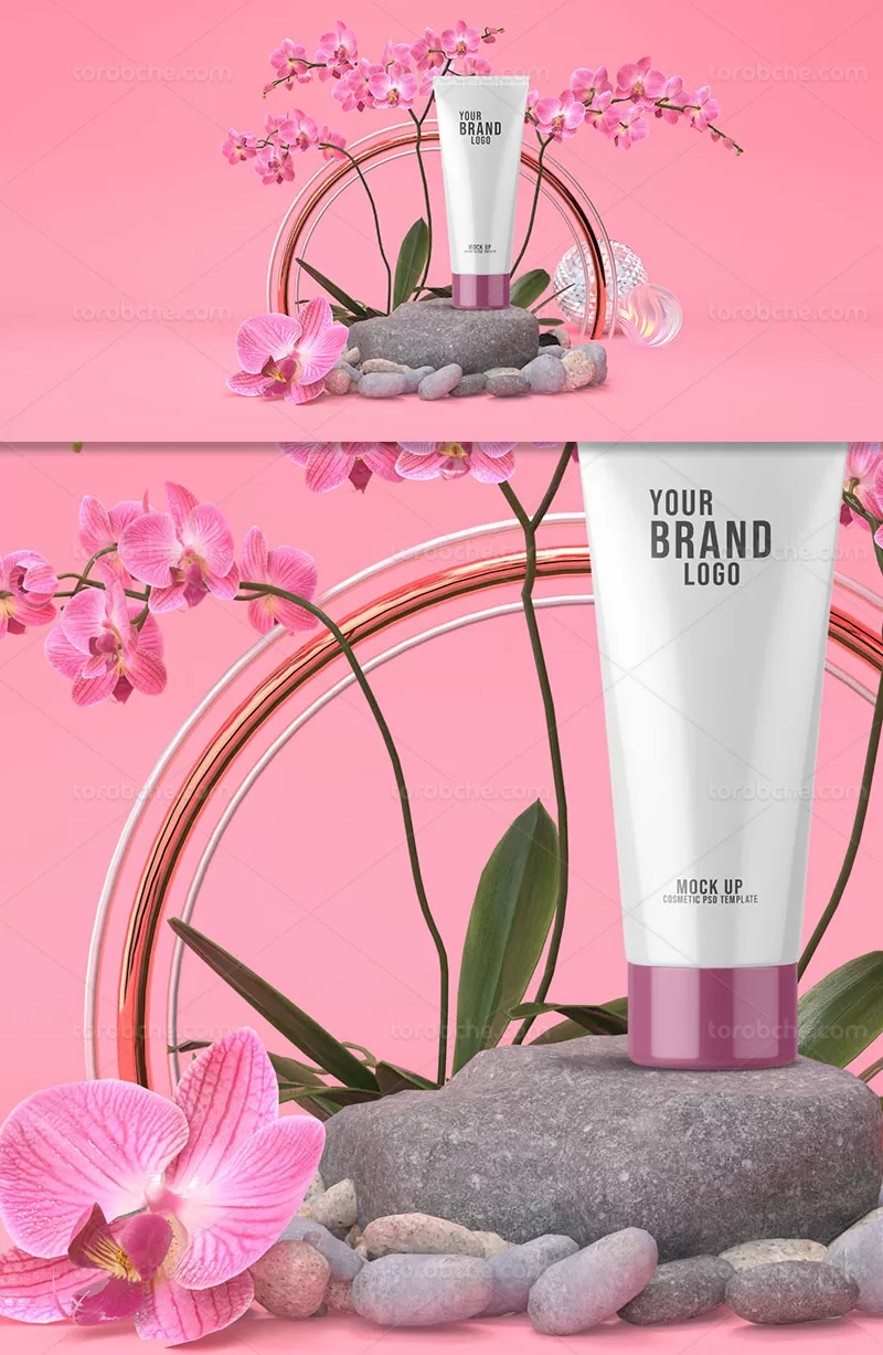 موکاپ کرم تیوپی آرایشی PSD | گرافیک با طعم تربچه