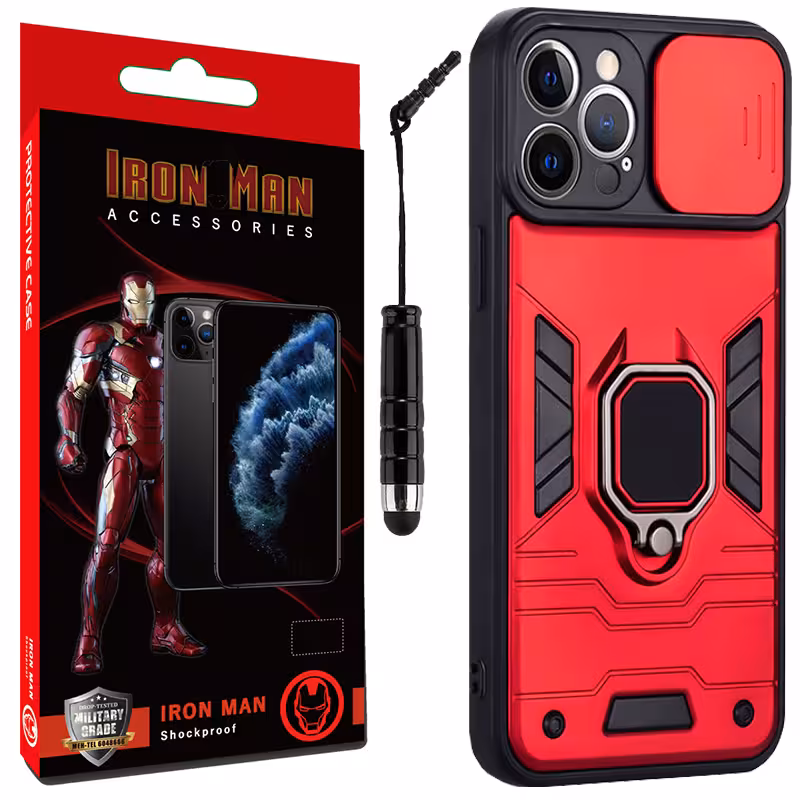 کاور آیرون من مدل BATMAN III مناسب برای گوشی موبایل اپل IPHONE 12 PRO MAX همراه با قلم لمسی