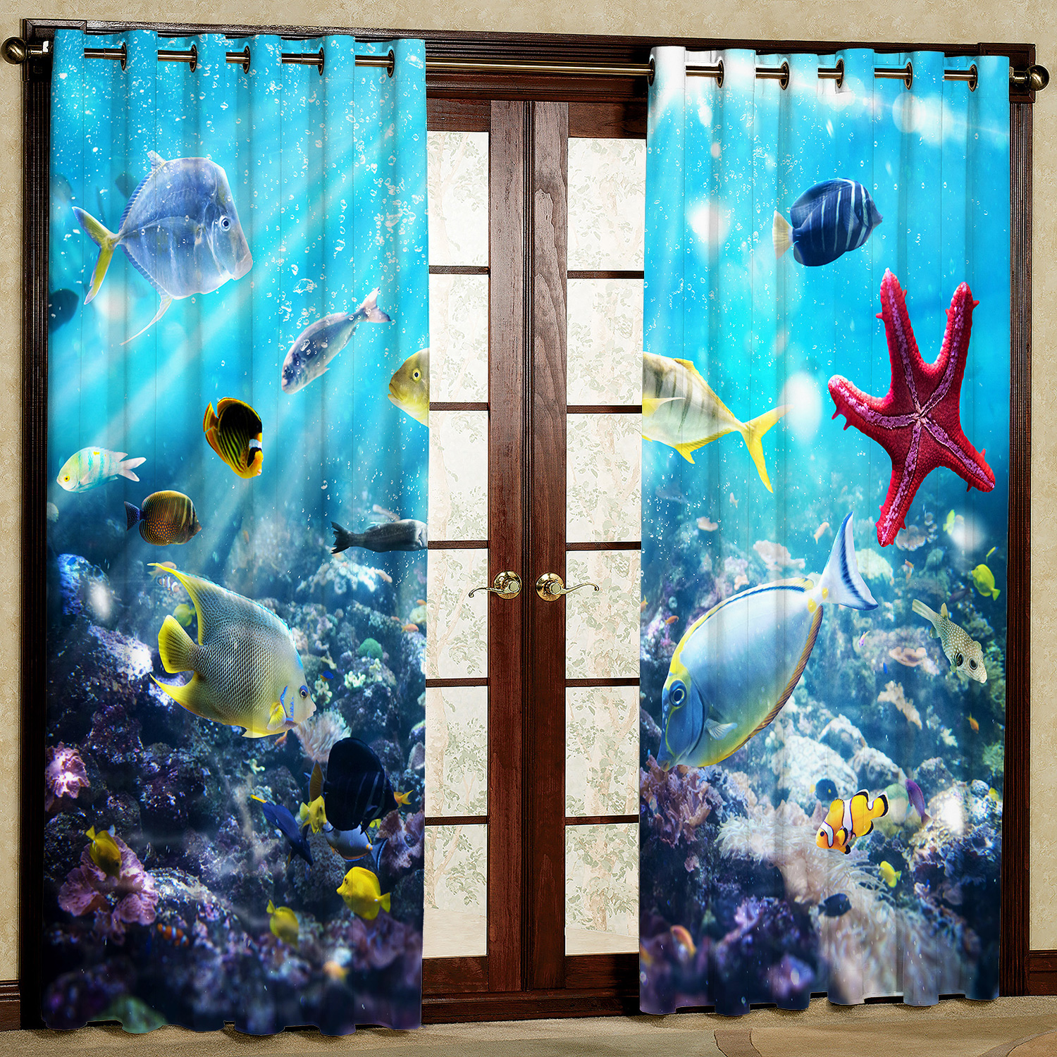 پرده مدل دریا هازان پانچی کد 1879 سایز 140x200 سانتی متر