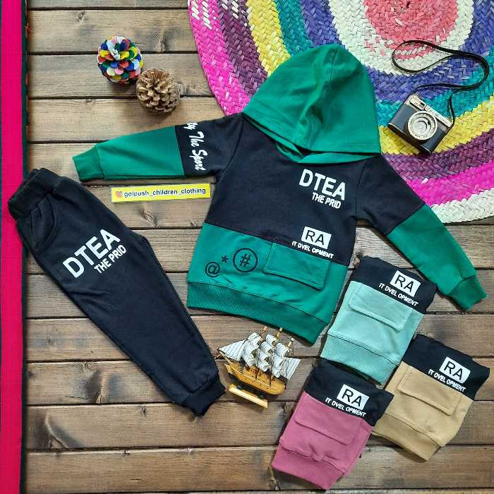 هودی و شلوار پسرانه جنس نخی سایز 40 و 45