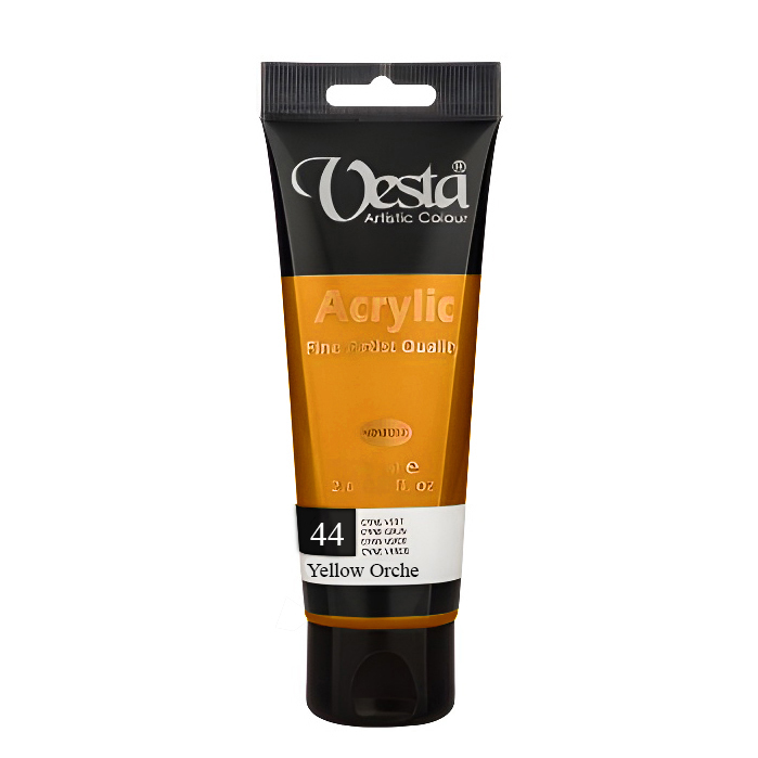رنگ اکریلیک تکی وستا Yellow Ochre 44 حجم 75 میلی لیتر