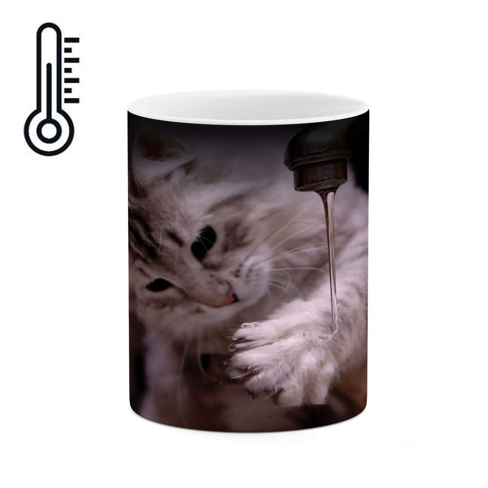 ماگ حرارتی طرح گربه بازیگوش مدل mgh02324