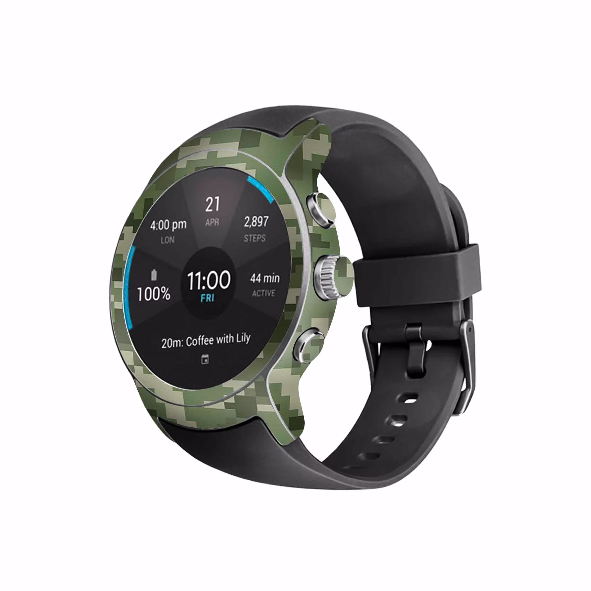 برچسب ماهوت طرح Army Green Pixel مناسب برای ساعت هوشمند ال جی Watch Sport