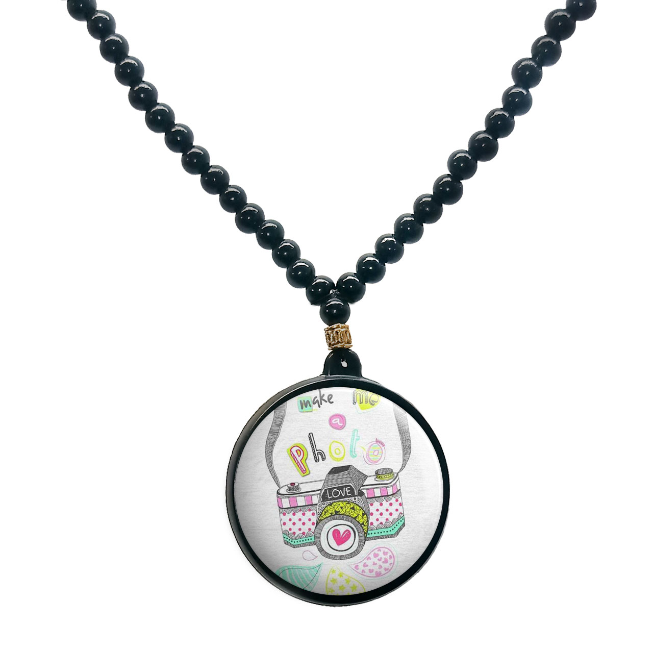 گردنبند پرمانه طرح عکاس کد pmd.5220 مدل دو طرفه