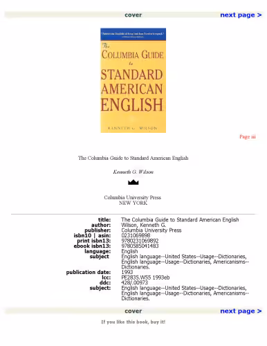خرید و دانلود نسخه کامل کتاب The Columbia Guide to Standard American English