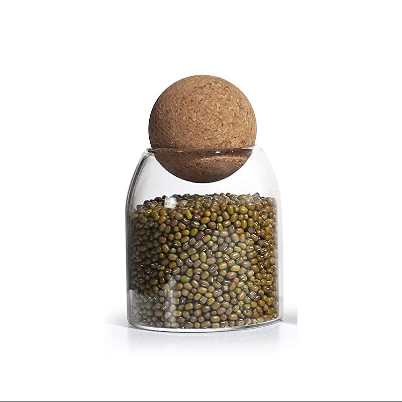 بانکه (جا حبوباتی) 1 عددی بامبو شیشه ای پیرکس  مدل H13.5D9 کد Gw90301119