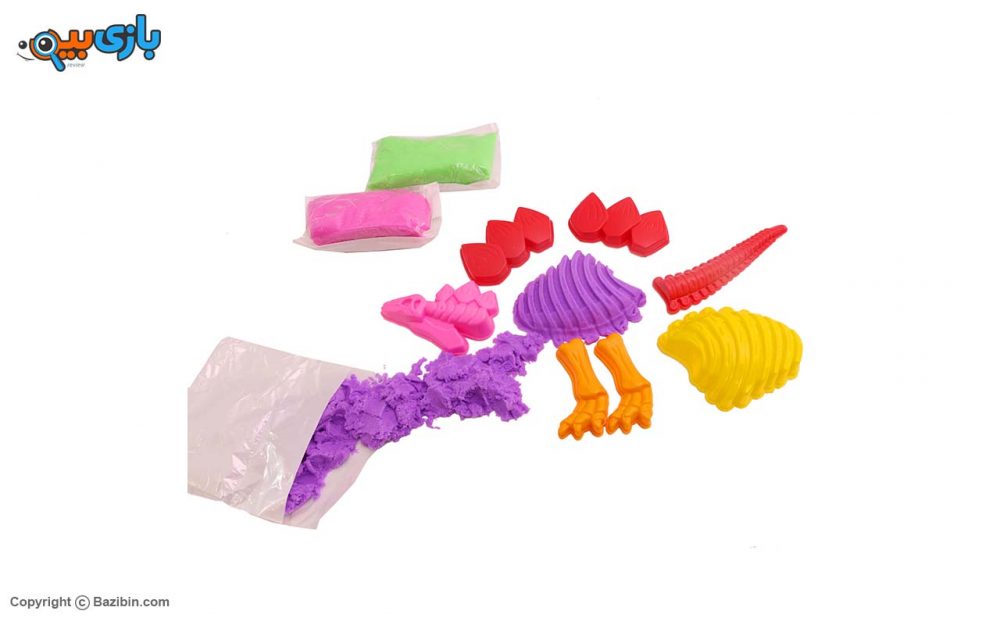 3 color dinosaur magic sand craft