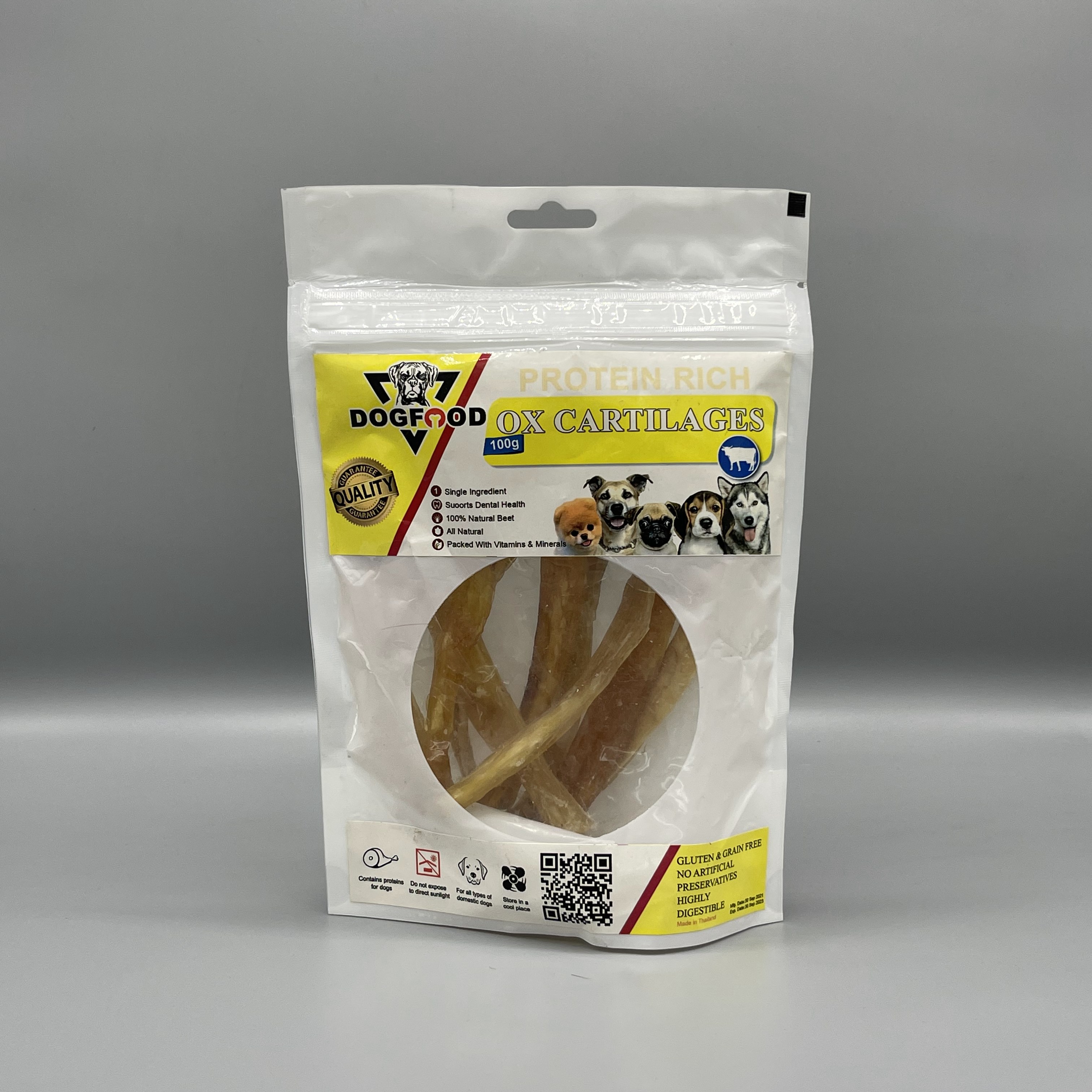 پوچ و تشویقی سگ ( حاوی غضروف گاو)DOG FOOD 100gr هزینه ارسال درب منزل