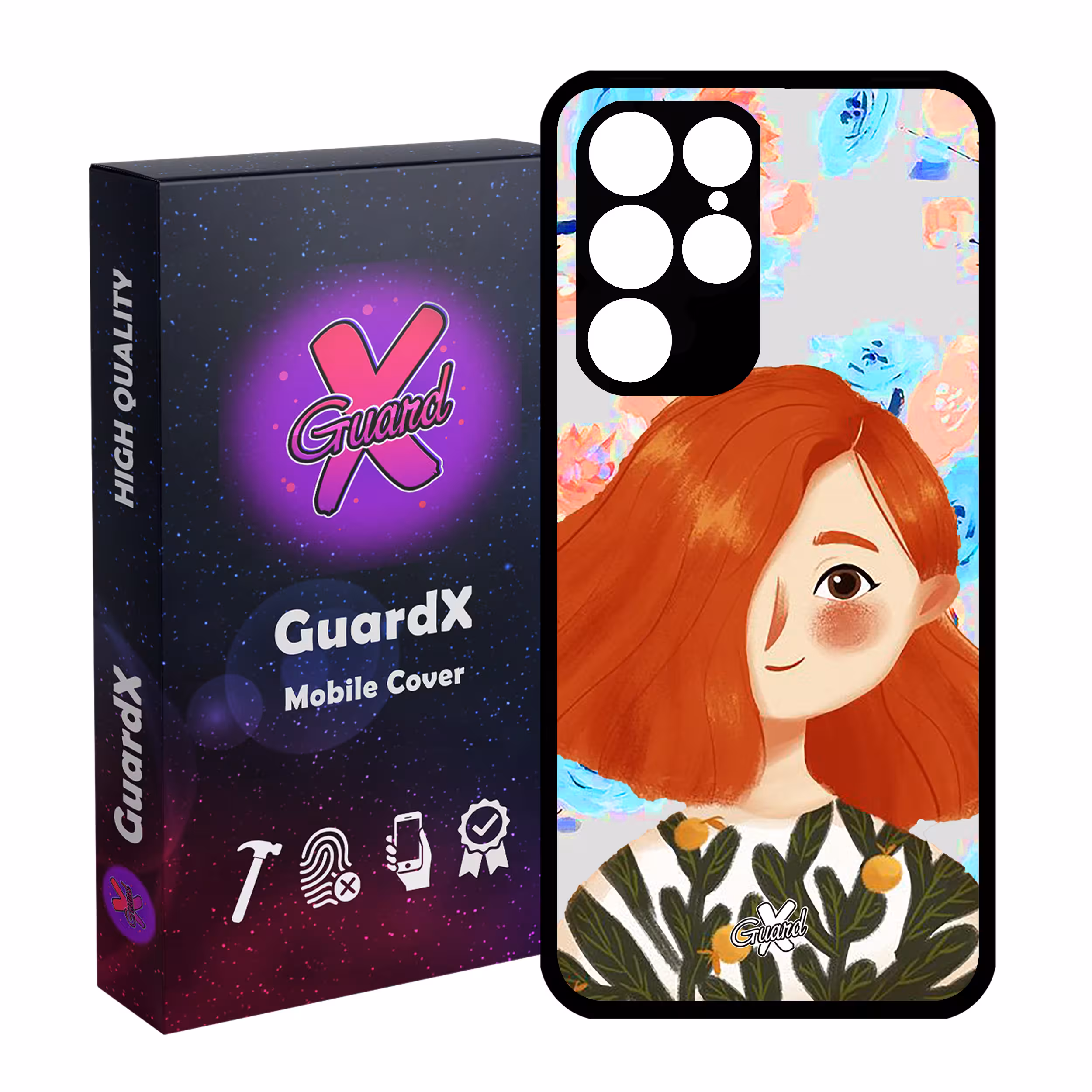 کاور گارد ایکس طرح دختر مدل Glass10324 مناسب برای گوشی موبایل سامسونگ Galaxy S22 Ultra