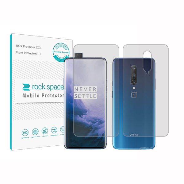 گلس محافظ صفحه نمایش و پشت گوشی وان پلاس 7 Pro مدل نانو هیدروژل شفاف برند راک اسپیس کدSS