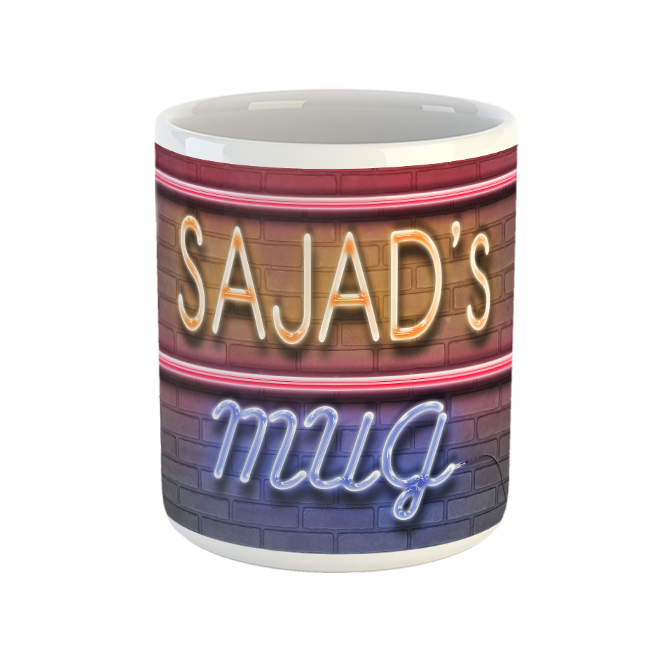 ماگ طرح تابلو نئون مدل سجاد