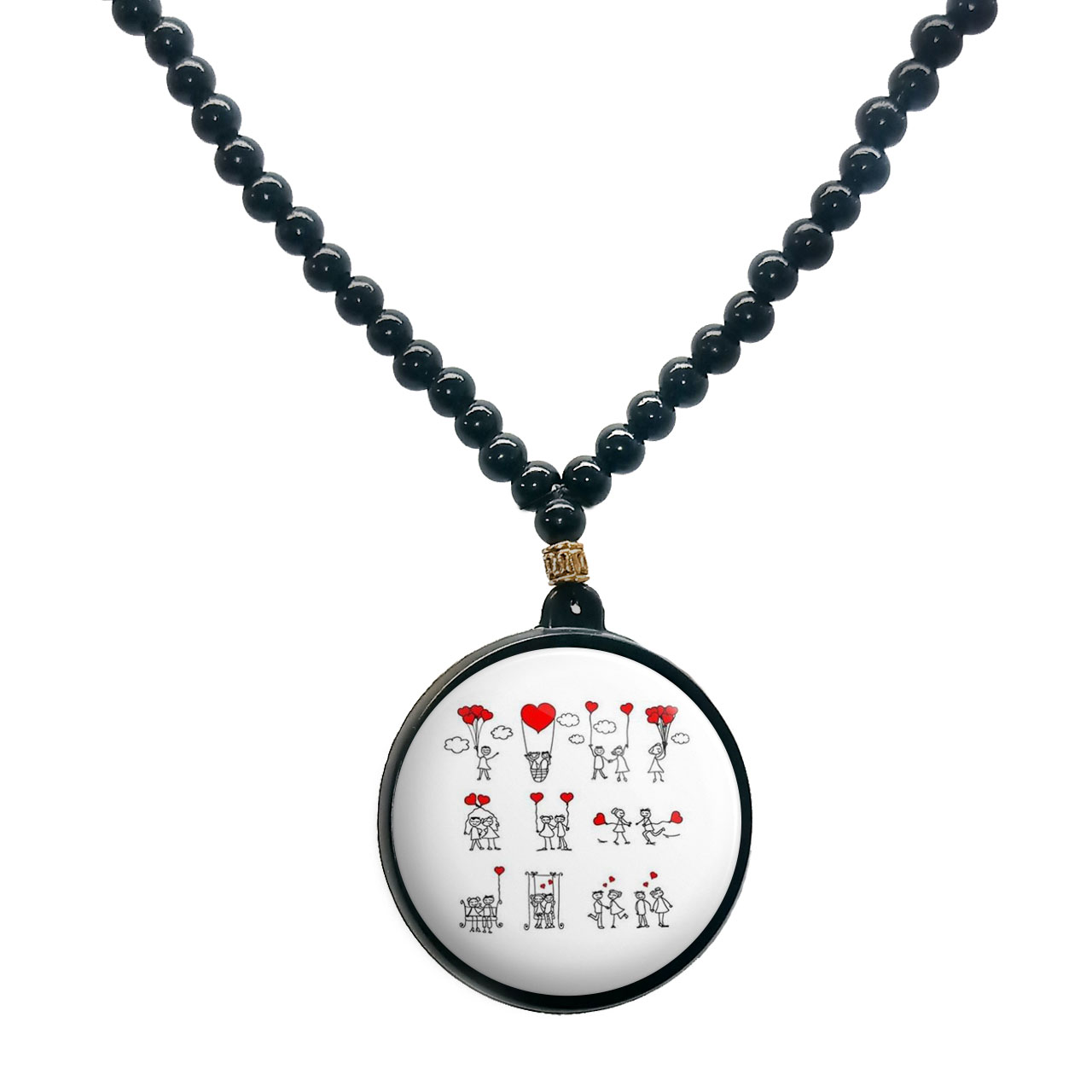 گردنبند پرمانه طرح عاشقانه کد pmd.5543 مدل دو طرفه