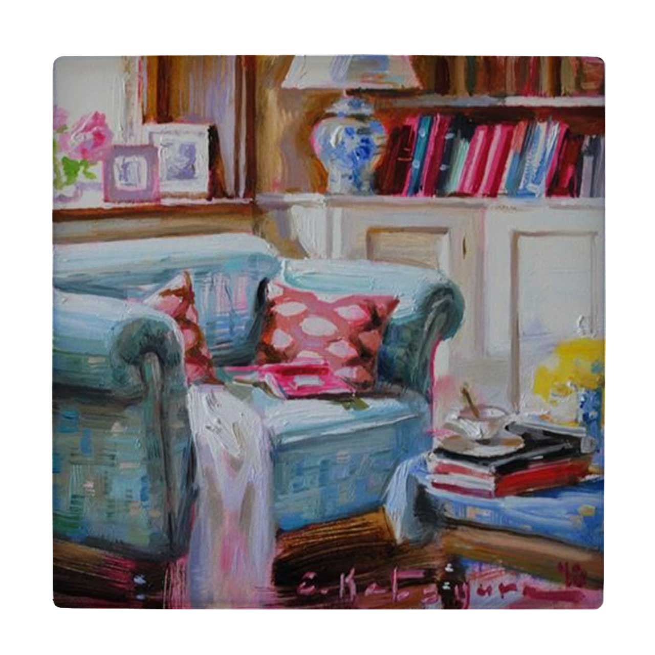  زیر لیوانی  طرح نقاشی آباژور و مبل راحتی کد    6229617_5813