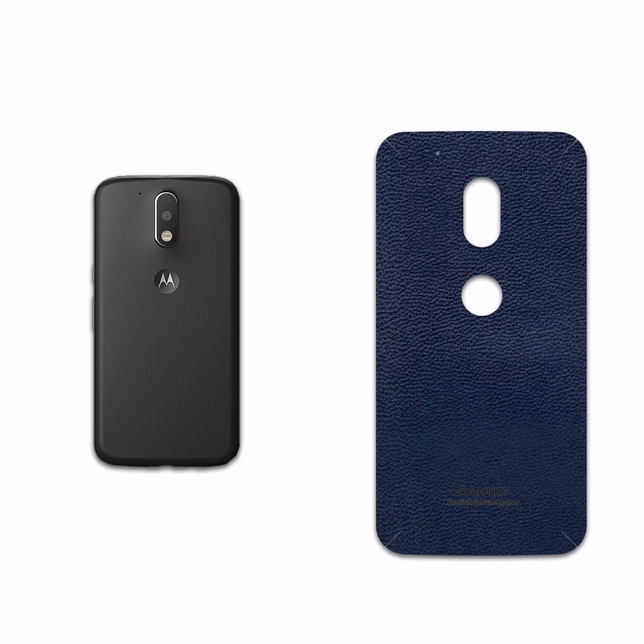 برچسب پوششی ماهوت مدل Deep-Blue-Leather مناسب برای گوشی موبایل موتورولا Moto G4 Play