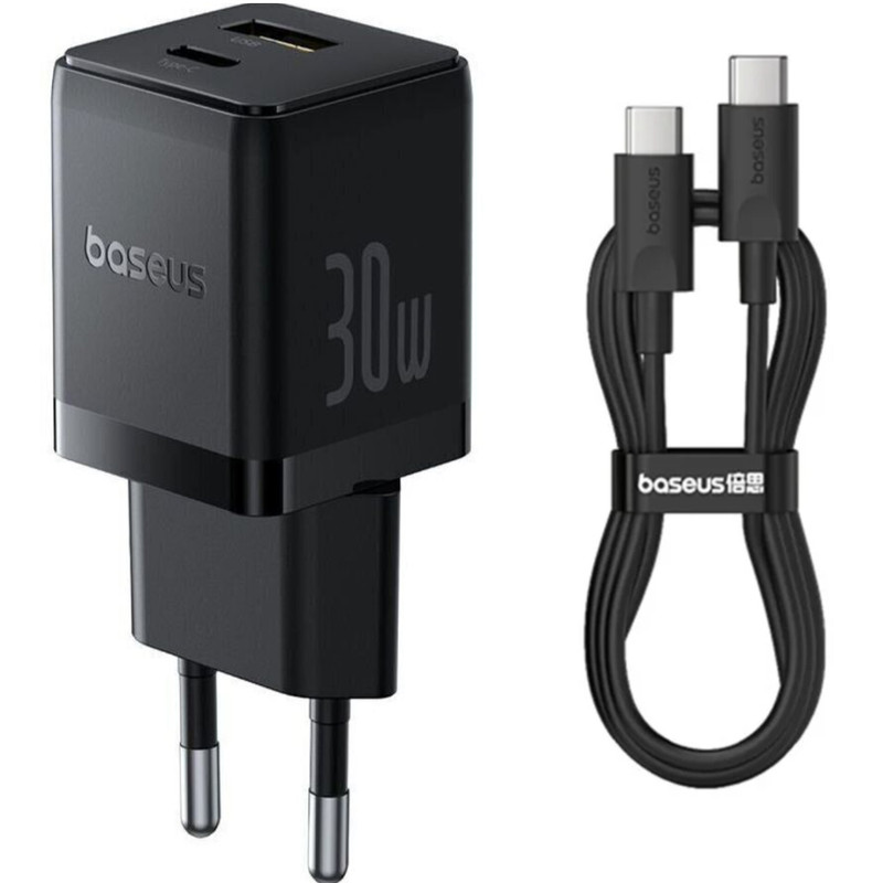 شارژر دیواری 30 وات بیسوس مدل Palm 30W به همراه کابل USB-C | کالا مکس