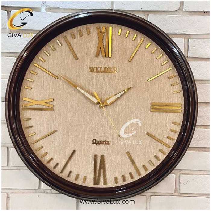 ساعت دیواری اورجینال ولدر PVC قهوه ای| کد رفرنس 640