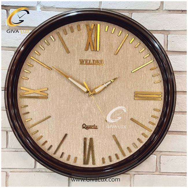 ساعت دیواری اورجینال ولدر PVC قهوه ای| کد رفرنس 640