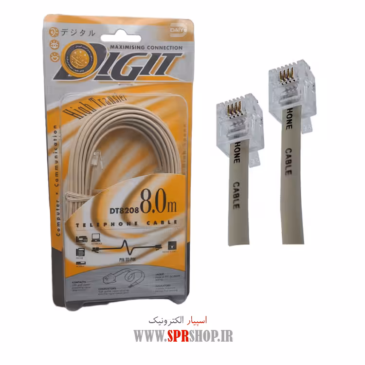 کابل تلفن 8 متری مدل DAYIO DT-8208