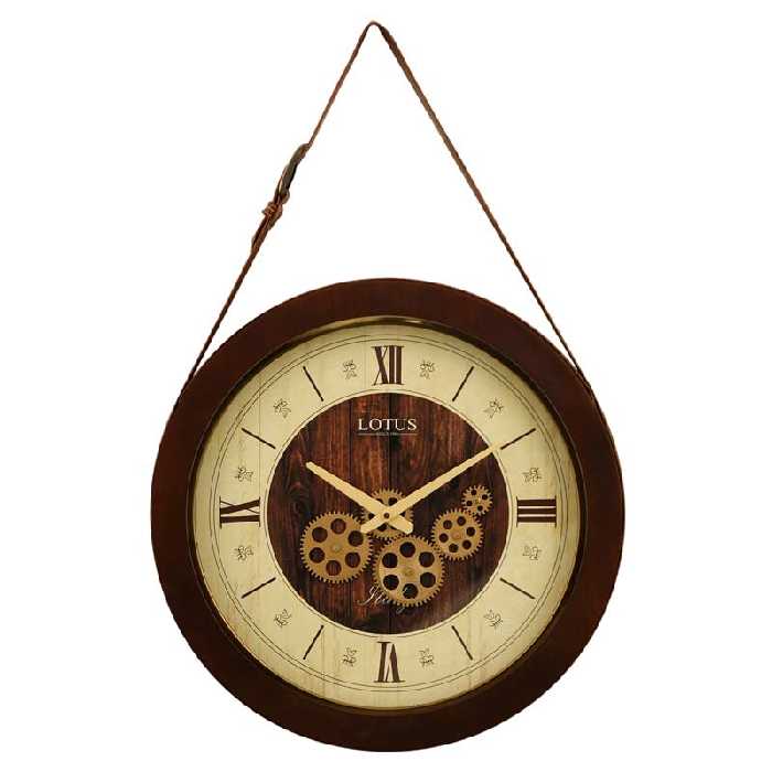 ساعت ديواری چرمی- چرخ دنده ای لوتوس کد محصول: GC-400403-BOURNE