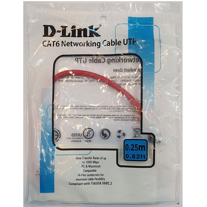 پچ کورد CAT6 دی لینک مدل NCB-C6UREDR1-025 - فروشگاه اینترنتی طیف سنتر