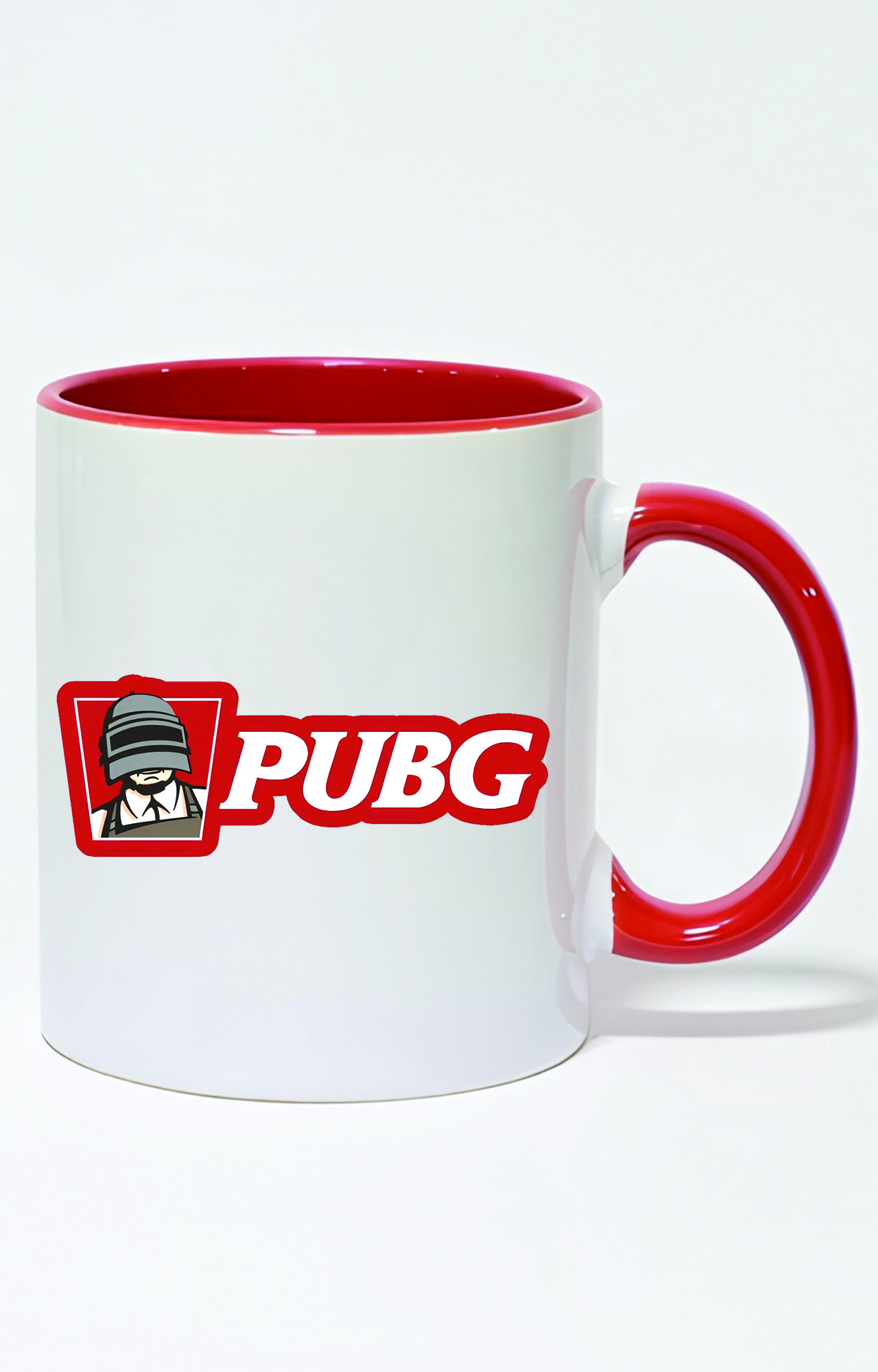 ماگ دسته و داخل رنگی طرح pubg کد 3467