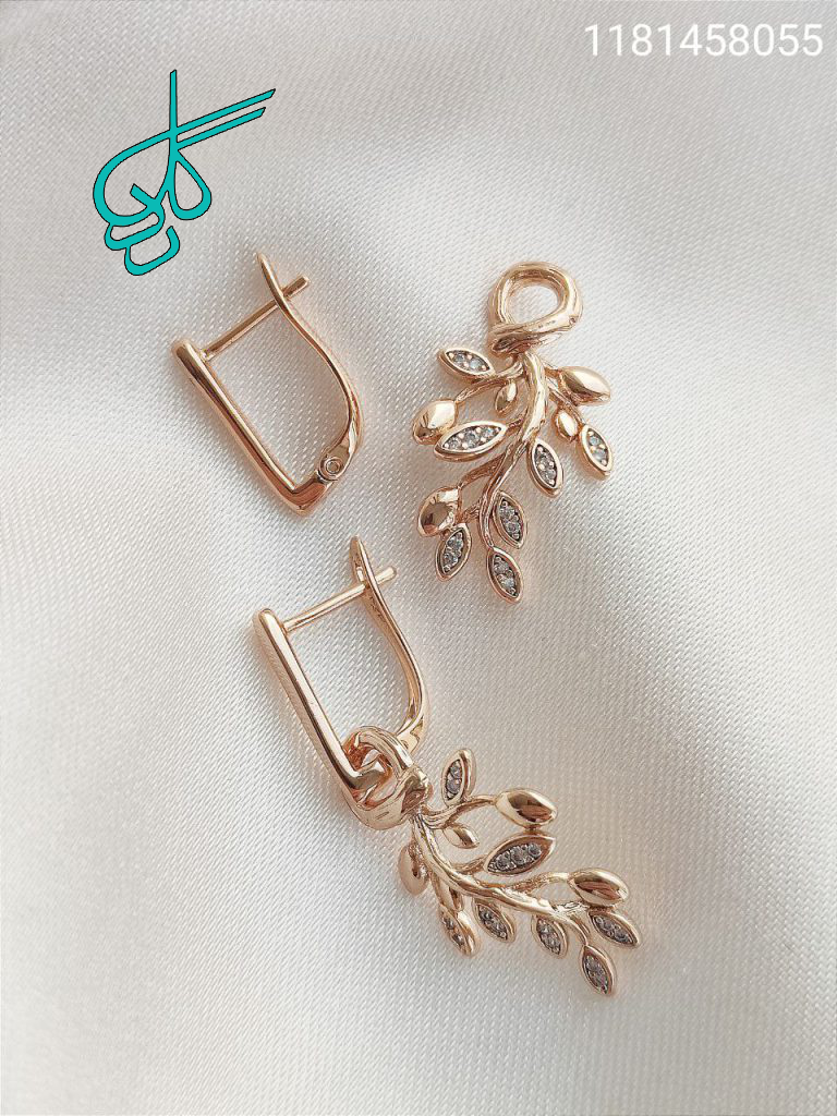 خرید گوشواره آویزی طرح شاخه استیل رنگ ثابت کد 1615420 - ردگل