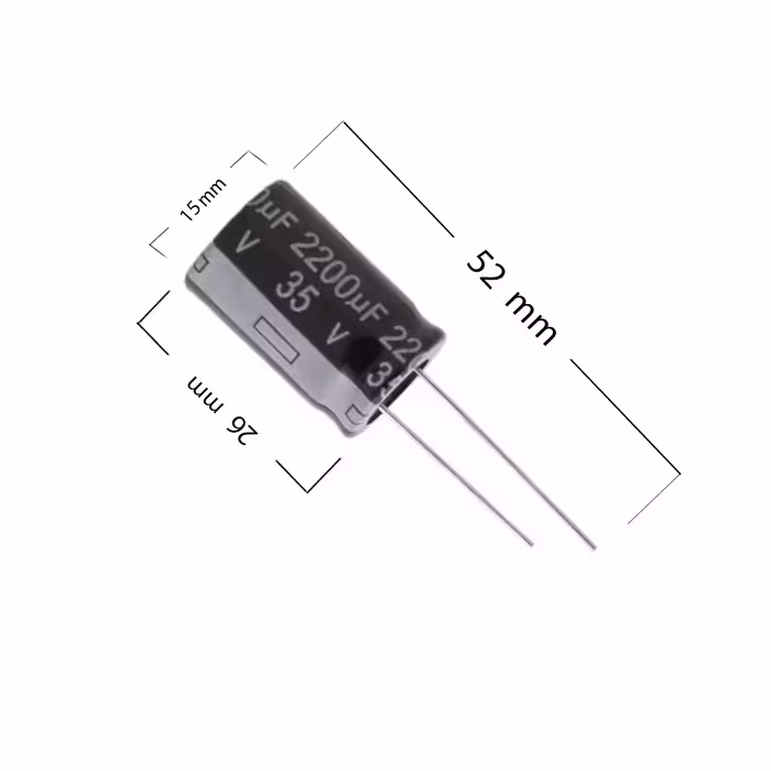 خازن الکترولیت 2200 میکرو فاراد کد 00036 بسته 10 عددی