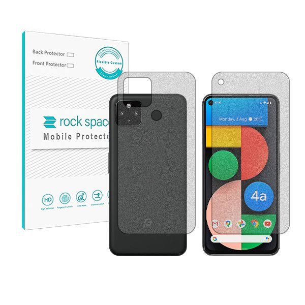 گلس صفحه نمایش و پشت گوشی گوگل Pixel 4a 5G مدل نانو هیدروژل مات برند راک اسپیس کدss