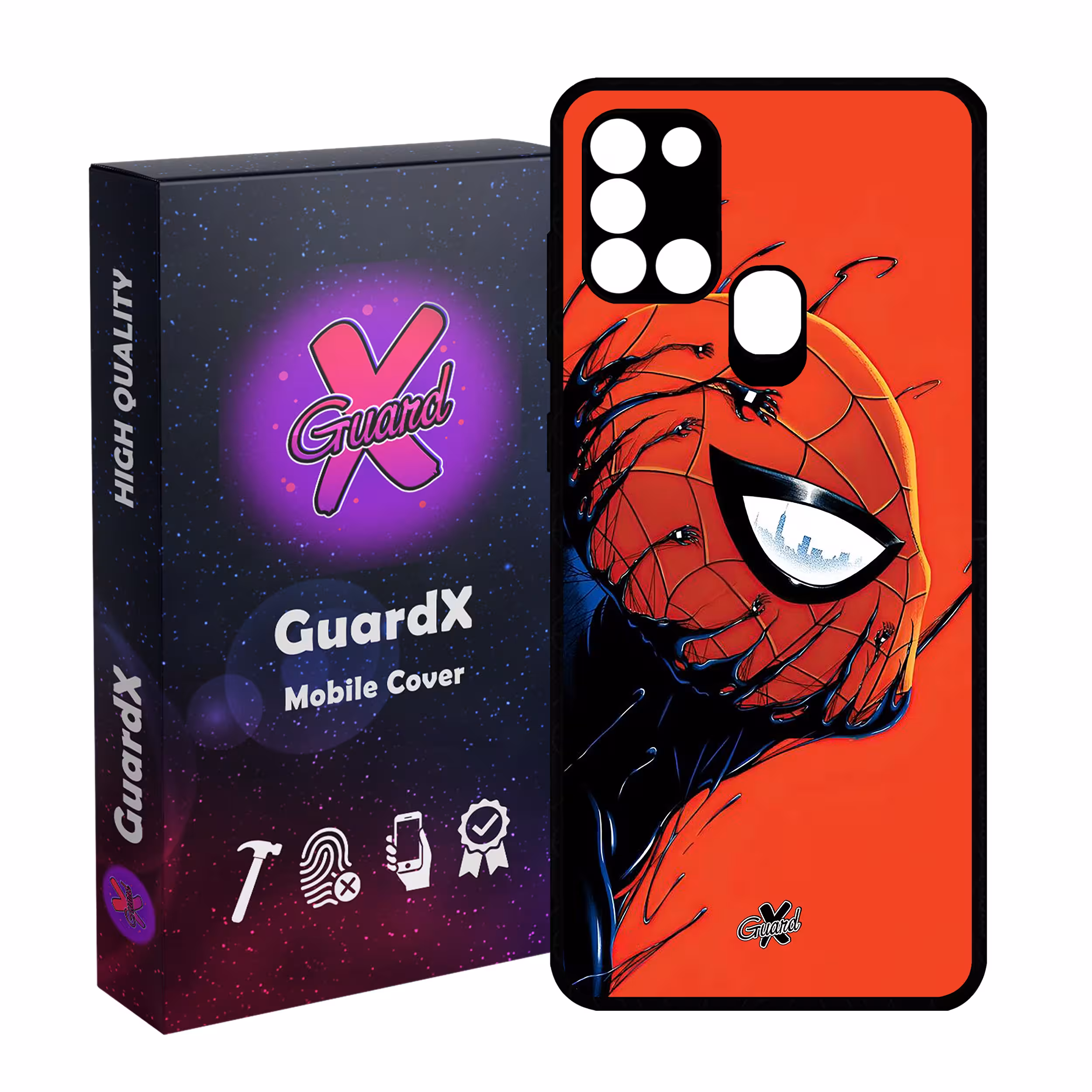 کاور گارد ایکس طرح مرد عنکبوتی مدل Glass10566 مناسب برای گوشی موبایل سامسونگ Galaxy A21s
